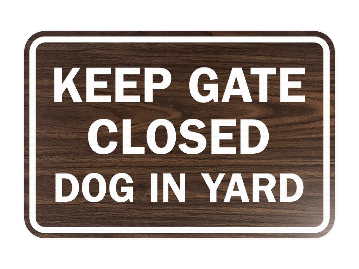 Classic Framed Keep Gate Closed Dog Sign