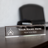 Church Themed, Church Building, Personalized Acrylic Desk Sign (2 x 10