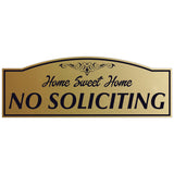All Quality "HOME SWEET HOME NO SOLICITING" Engraved Sign, 3" x 8"