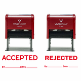 Accepted / Rejected By Date Self Inking Rubber Stamp - 2 Pack