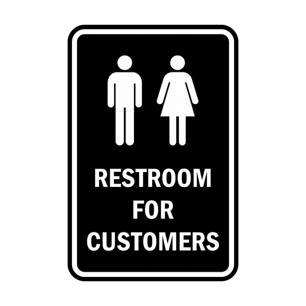 Portrait Round Restroom For Customers Sign