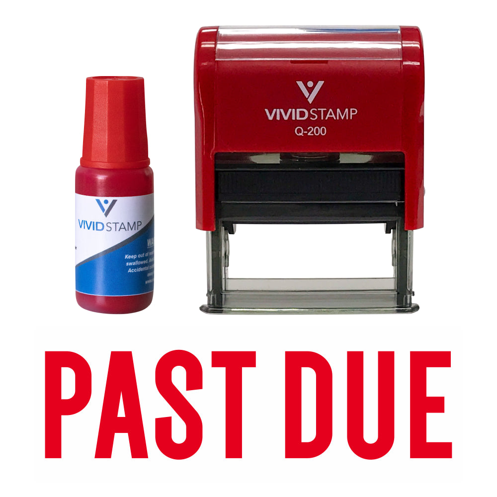 Classic Past Due Self Inking Rubber Stamp Combo With Refill
