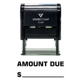 Amount Due Self Inking Rubber Stamp