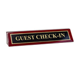 Piano Finished Rosewood Standard Engraved Desk Name Plate 'Guest Check-In', 2
