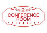White / Red Victorian Conference Room Sign