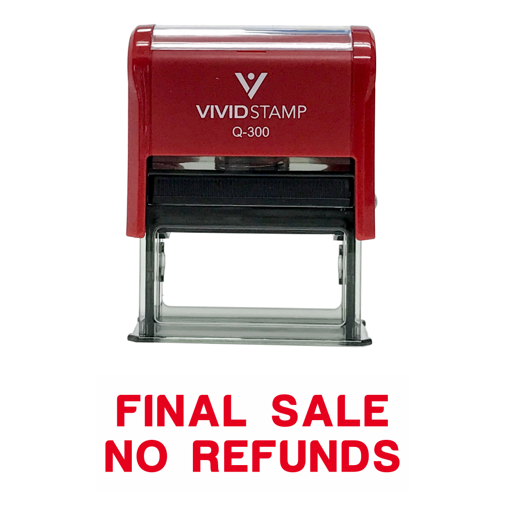 Basic Final Sale No Refunds Self Inking Rubber Stamp