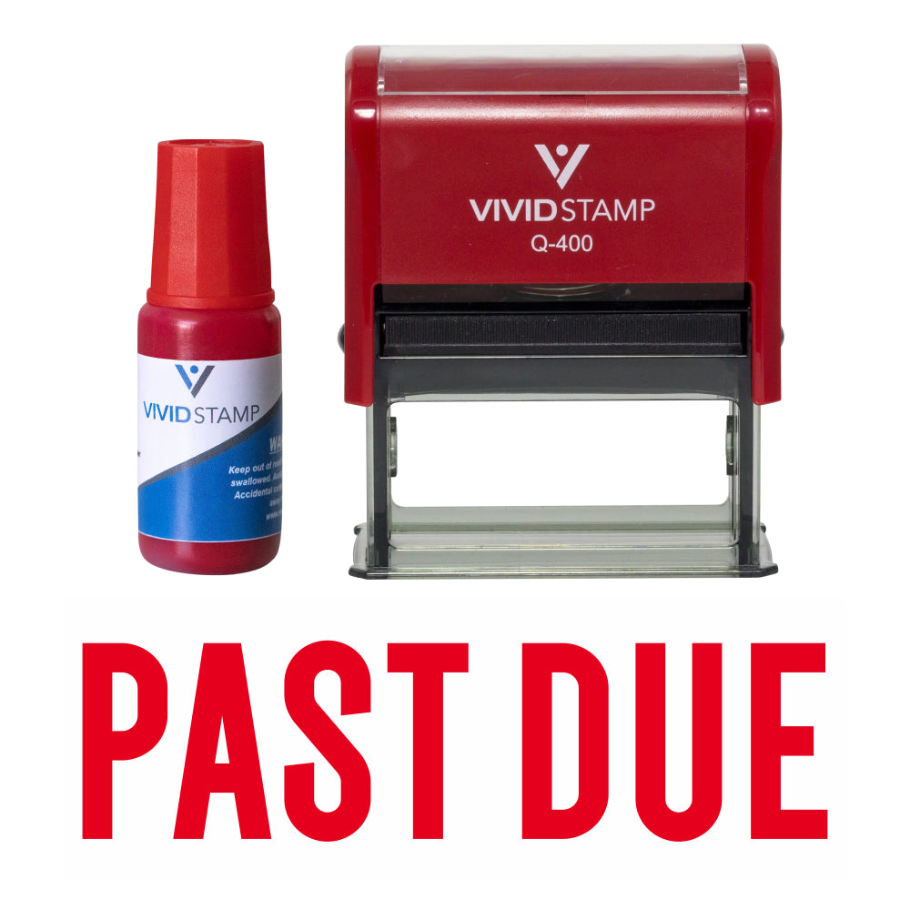 Classic Past Due Self Inking Rubber Stamp Combo With Refill