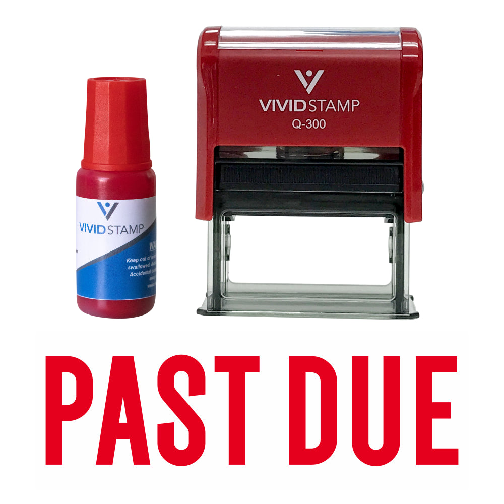 Classic Past Due Self Inking Rubber Stamp Combo With Refill