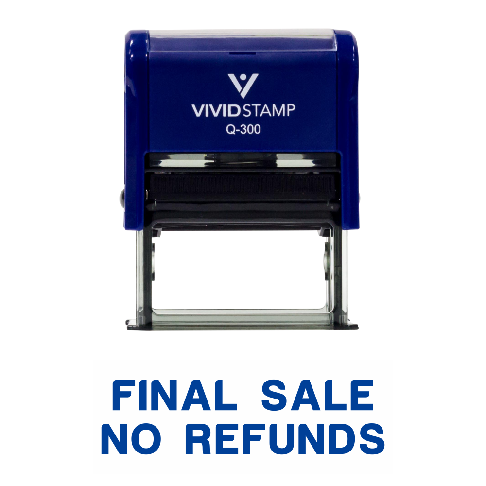 Basic Final Sale No Refunds Self Inking Rubber Stamp