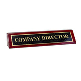 Piano Finished Rosewood Standard Engraved Desk Name Plate 'Company Director', 2