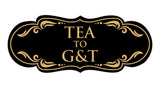 Signs ByLITA Designer Tea to G&T Elegant Design Clear Messaging Durable Construction Easy Installation Wall or Door Sign