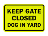 Classic Framed Keep Gate Closed Dog Sign