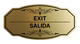 Signs ByLITA Victorian Exit/Salida Bilingual Wall or Door Sign