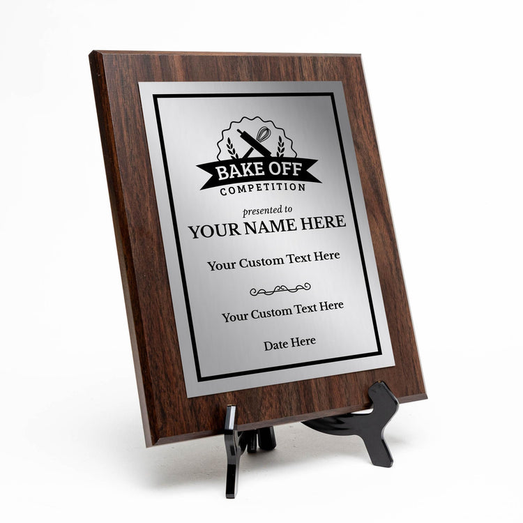 Bake Off Competition Customizable Award Plaque | Easel Mount Option | Achievement and Recognition Personalizable Plaques