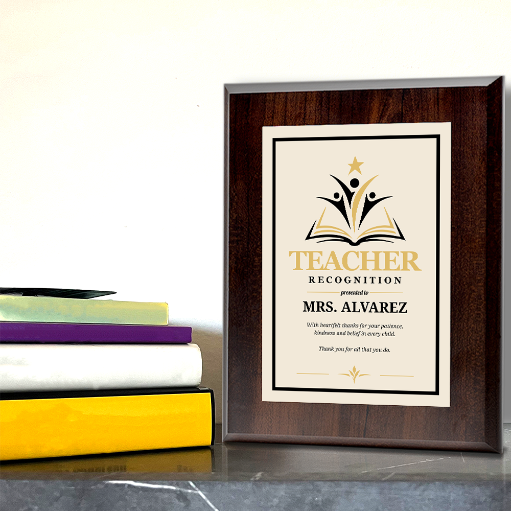 Teacher Recognition Award Personalized Wall Plaque With Easel Acrylic Stand | Education Recognition School Award Plaques