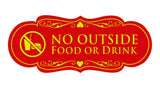 Designer No Outside Food or Drink Sign