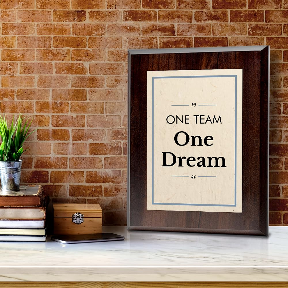 One Team, One Dream Decorative Wall Plaque With Easel Acrylic Stand | Motivational Decor