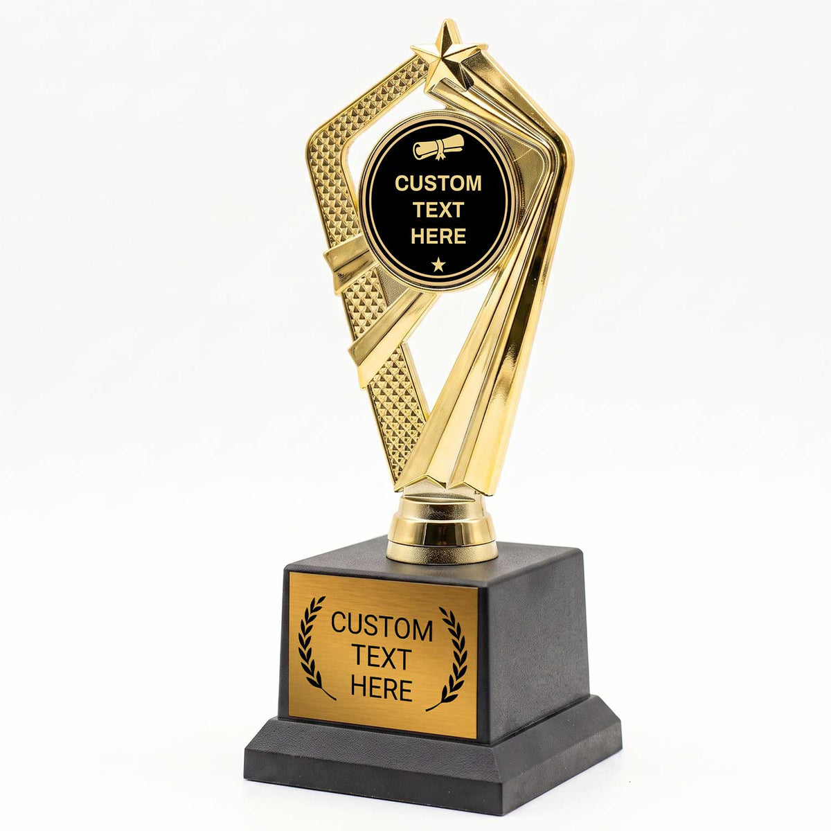 Academic Custom Insert Trophy Awards (Diploma, Globe, Grad Cap) - Engraved