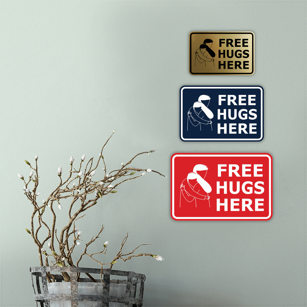 Classic Framed Free Hugs Here Wall or Door Sign
