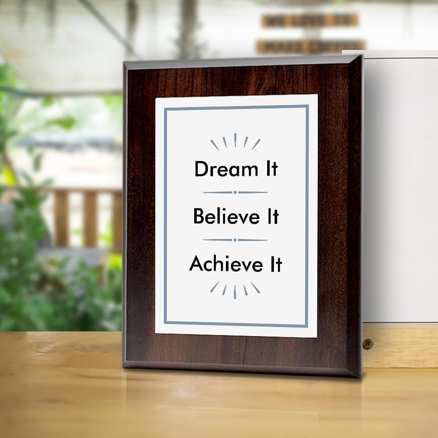 Dream It Believe It Achieve It Decorative Wall Plaque With Easel Acrylic Stand | Motivational Decor