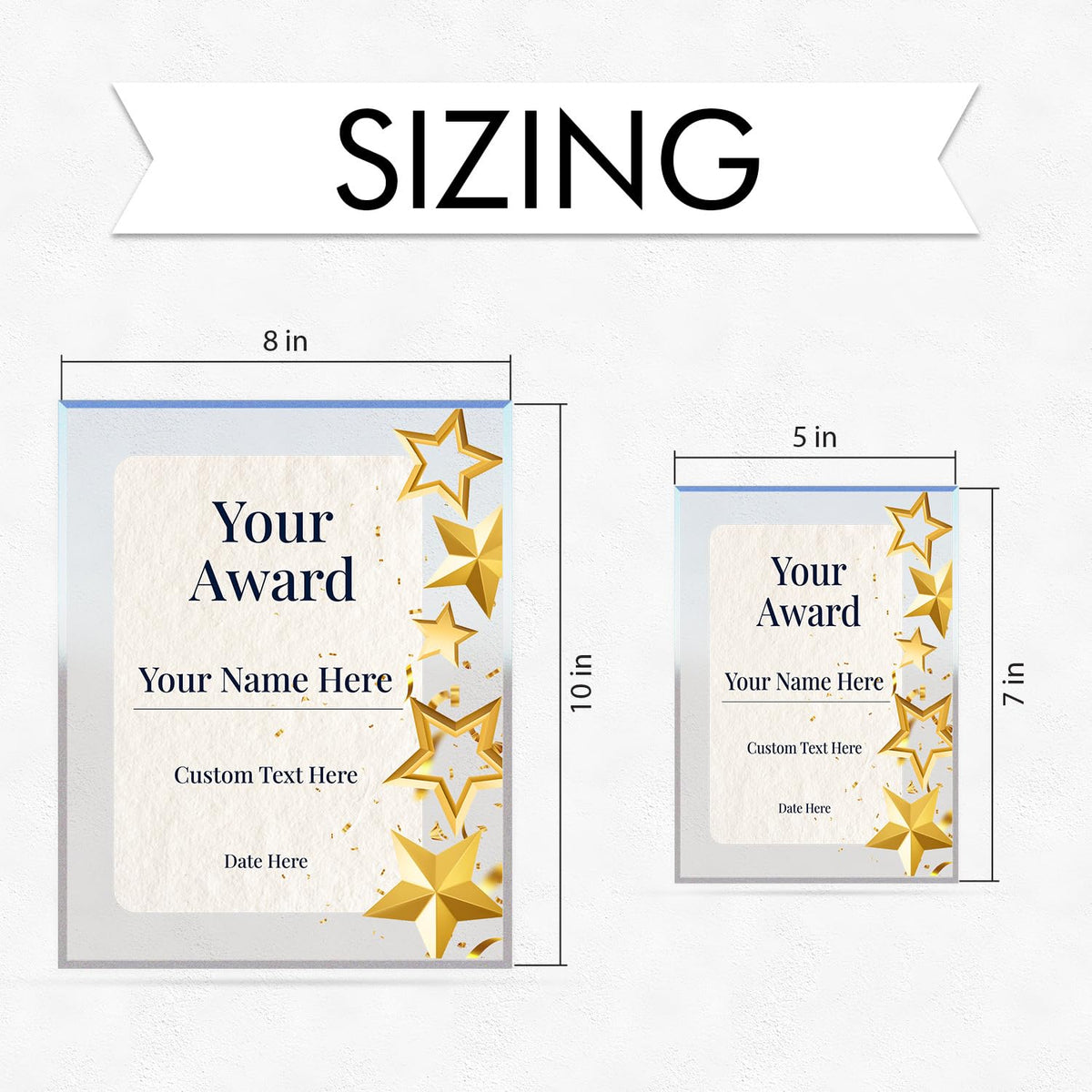 SignsByLITA Personalized Acrylic Award Plaque with Star Design – Custom Engraved Clear Desk Award, Recognition Gift, Office Decor (Multiple Sizes)