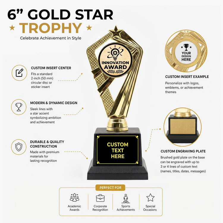 Employee Recognition Trophy Awards (Teamwork, Safety, Quality) - Engraved