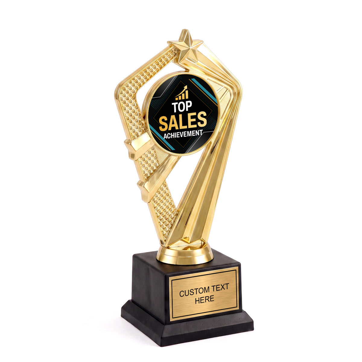 All Quality Top Sales Achievement Trophy, Custom Engraved — Personalized Sales Recognition Award for Top Performers