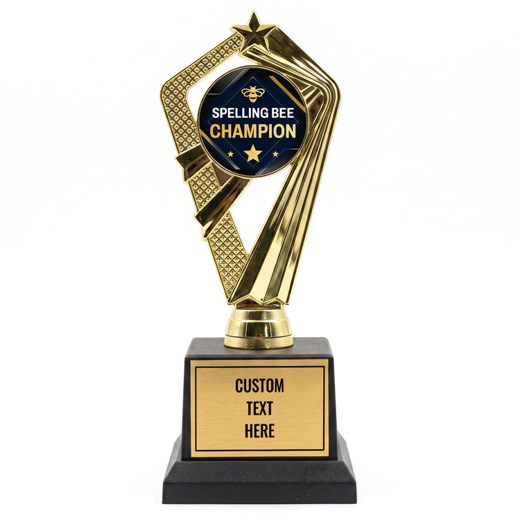 All Quality Spelling Bee Champion Trophy, Custom Engraved — Personalized Academic Achievement Award for Students