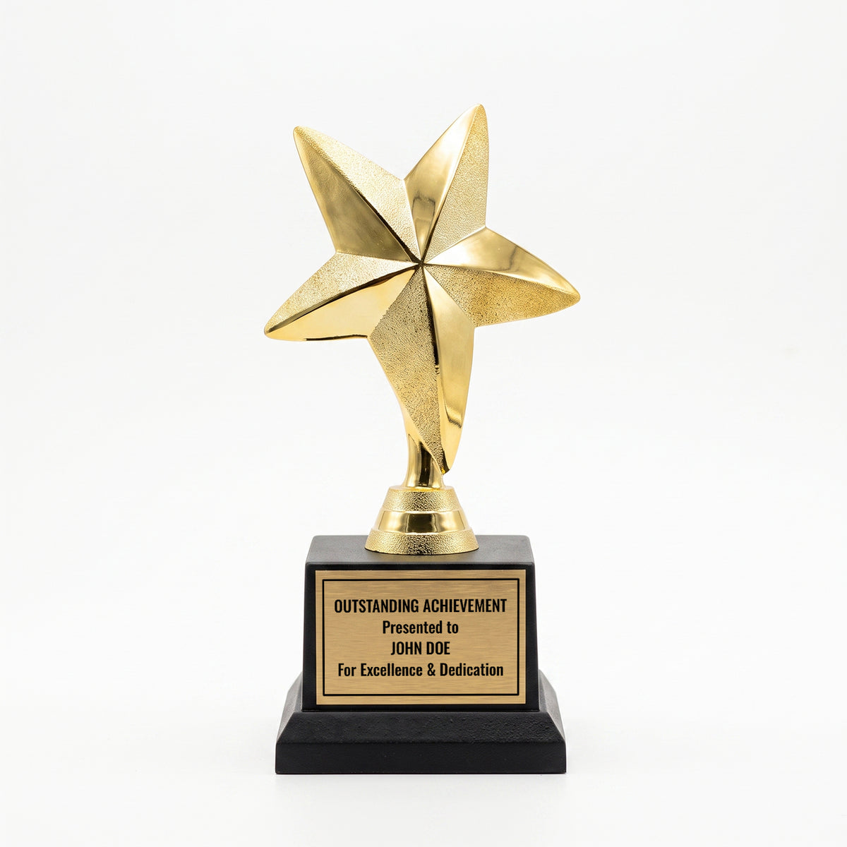All Quality Star Trophy, Custom Engraved Star Figure, Black Base — Personalized Achievement & Recognition Award for Any Occasion