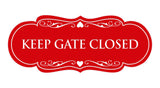 Designer Keep Gate Closed Sign