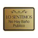 Signs ByLITA Classic Framed Lo Sentimos No Hay Baño Publico Wall or Door Sign