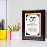 Health Professional Award Personalized Wall Plaque With Easel Acrylic Stand | Professional/Industry Recognition Award Plaques