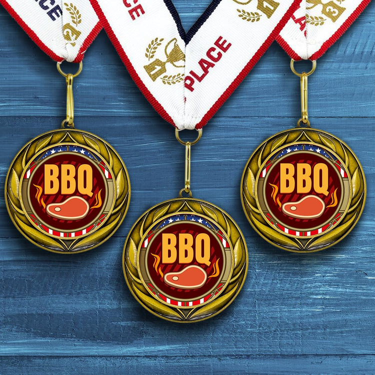 All Quality Wreath Design BBQ Medal | Competition | High Quality Metal Medal - 1st, 2nd, 3rd Place