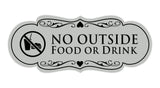 Designer No Outside Food or Drink Sign