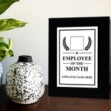 Employee of the Month Award Personalized (Black) Wall Plaque With Easel Acrylic Stand | Workplace Recognition Ceremonies Award Plaques