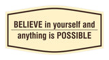 Signs ByLITA Fancy Believe in Yourself and Anything is Possible Durable ABS Plastic | Laser Engraved | Easy Installation | Elegant Design Wall or Door Sign