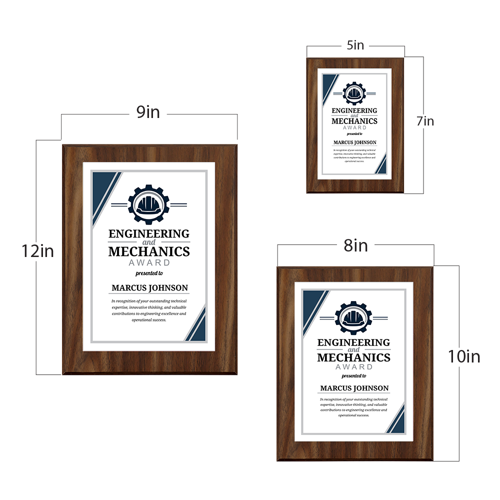 Engineering and Mechanics' Award Personalized Wall Plaque With Easel Acrylic Stand | Professional/Industry Recognition Award Plaques