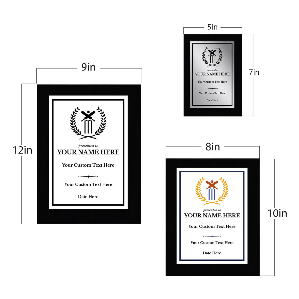 Cricket Customizable Black Frame Wooden Award Plaque | Easel Mount Option | Achievement and Recognition Personalizable Plaques | Sports Award