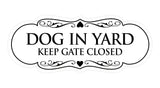 Designer Dog In Yard Keep Gate Closed Sign