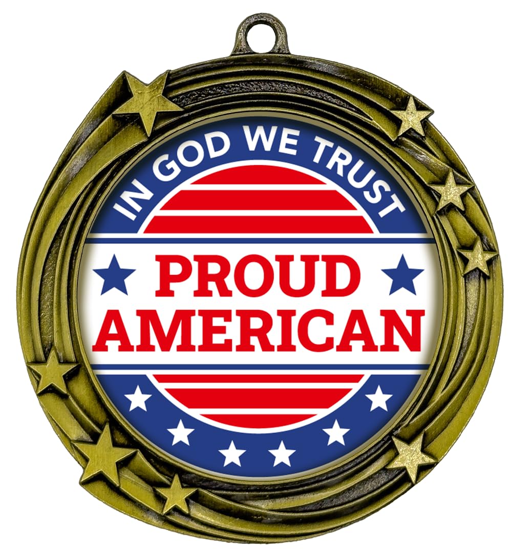 USA High Relief Metal Medals | Patriotic Awards and America Pride (3 Pack)