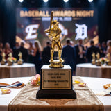 All Quality Baseball Trophy, Custom Engraved 5" Batter Figure, Black Base — Personalized Little League Award, MVP & Outstanding Player Gift for Boys
