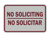Classic Framed No Soliciting No Solicitar Sign