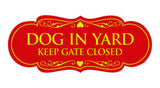 Designer Dog In Yard Keep Gate Closed Sign