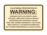 Classic Framed California Proposition 65 Sign Alcoholic Beverages