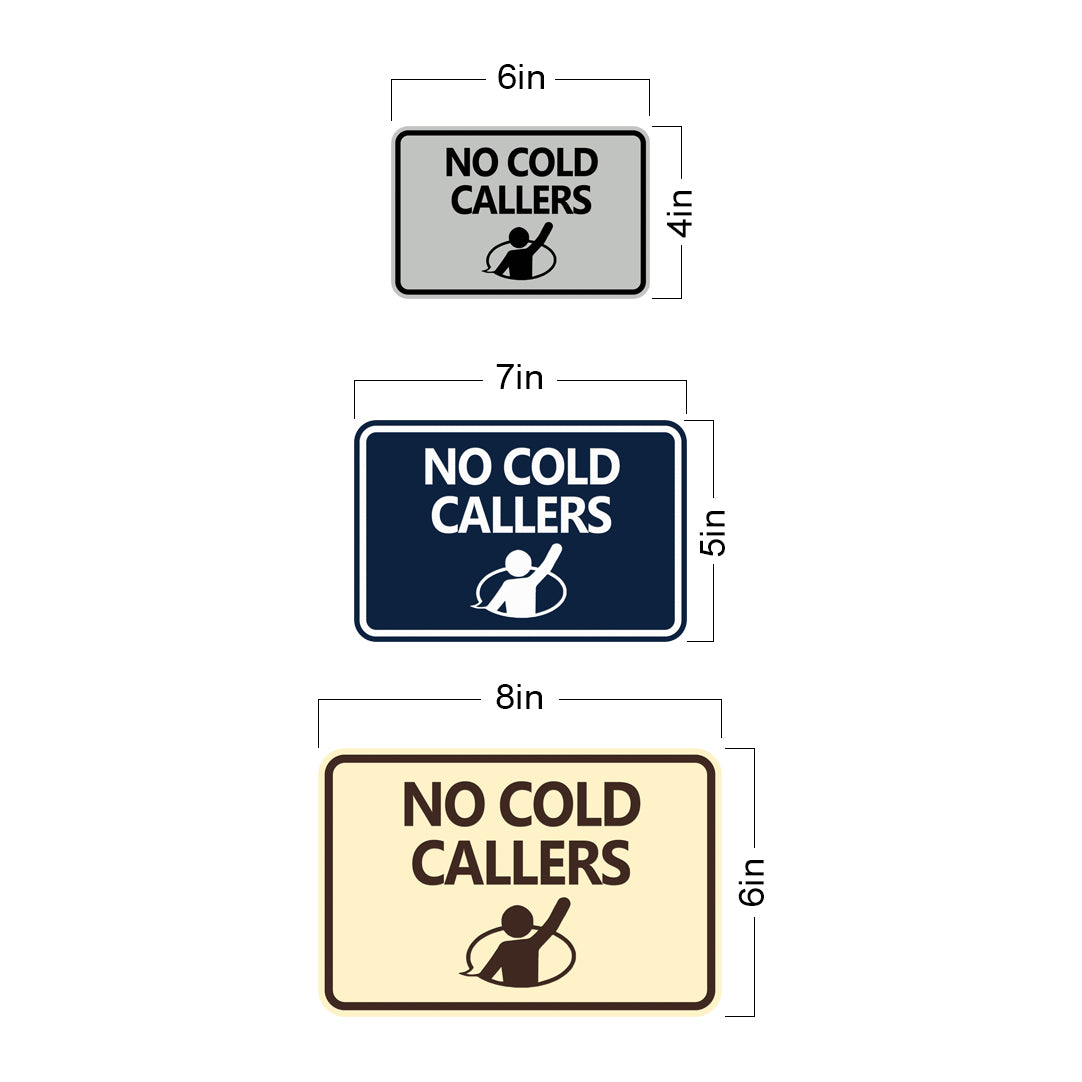 Classic Framed No Cold Callers Wall or Door Sign