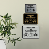 Signs ByLITA Classic Framed Please Sort The Trash Correctly Wall or Door Sign