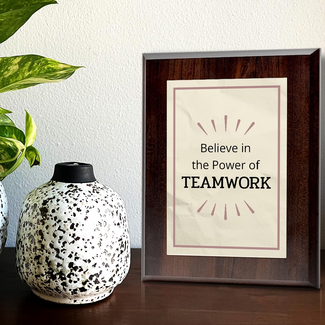 Believe in the Power of Teamwork Decorative Wall Plaque With Easel Acrylic Stand | Motivational Decor