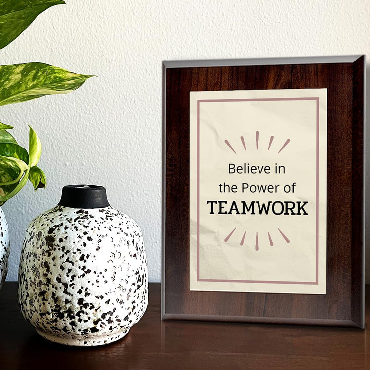 Believe in the Power of Teamwork Decorative Wall Plaque With Easel Acrylic Stand | Motivational Decor