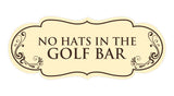 Signs ByLITA Designer No Hats in The Golf Bar Elegant Design Clear Messaging Durable Construction Easy Installation Wall or Door Sign