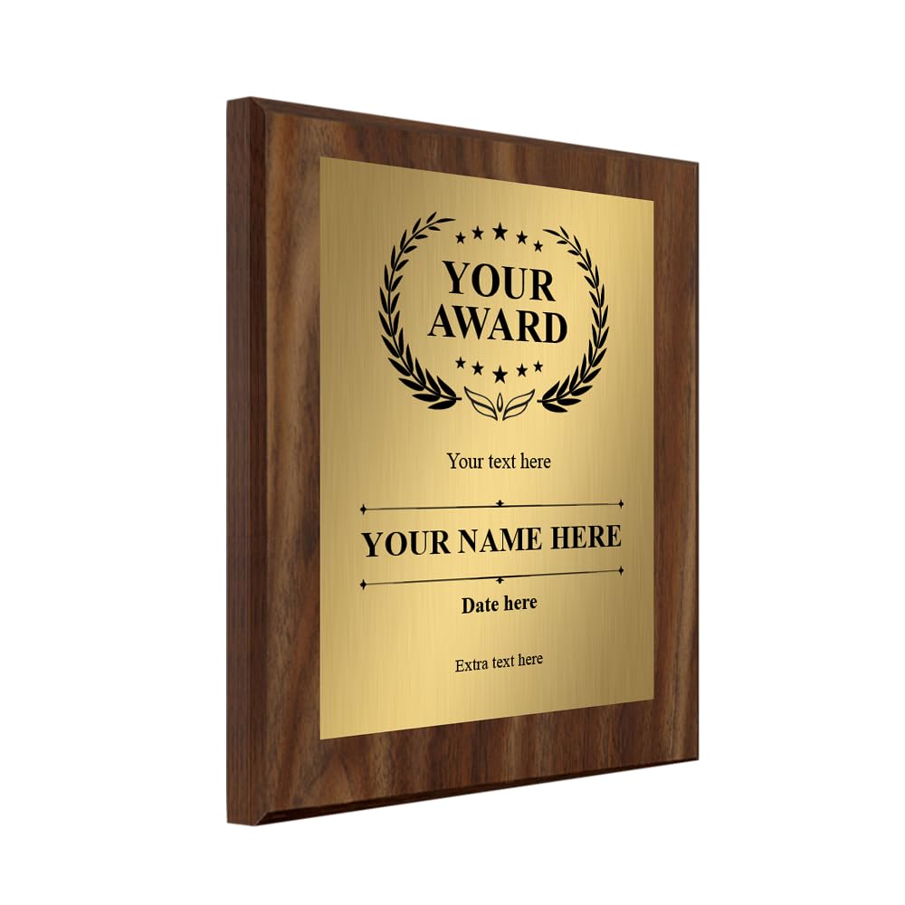 Signs ByLITA Customizable Wooden Plaque Award | Easel Mount Option | Recognition Gift for winners of awards, certificates and achievements | Employee Student Prize